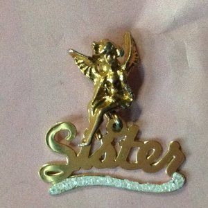 Vintage Sister Guardian Angel Lapel Pin For The Collector
